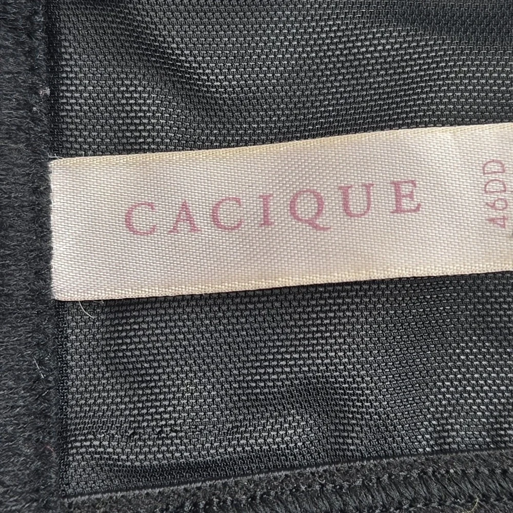 Cacique Women Bra 46DD Black Floral T Shirt Underwired Lace Strap
